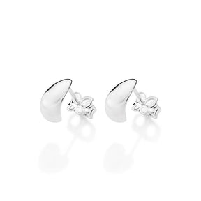 Pendientes de media luna en forma de lágrima en plata de ley 925 maciza.