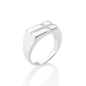 Anillo de plata de ley 925 maciza con circonita cúbica